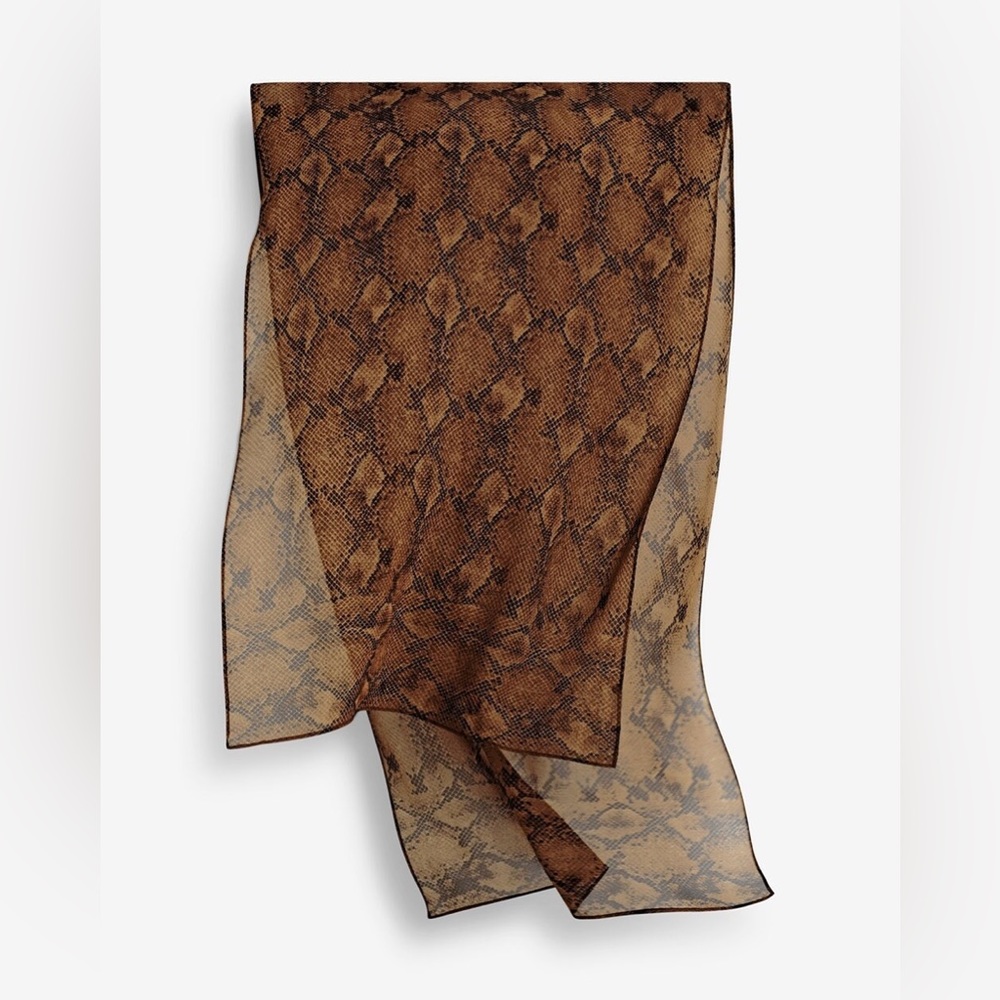 WHBM Snakeskin-Print Oblong Scarf